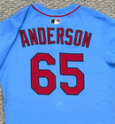 Anderson Size 44 2025 St  Louis Cardinals Road Blue Game Jersey Used Issued Mlb