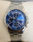 Seiko Spirit Sbtq071 Blue Dial Chronograph Stainless Steel Men s Watch