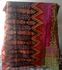 Reversible Kantha Lot Twin Quilt Indian Vintage Handmade Blanket Throw Patchwork