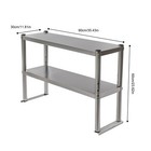 Commercial Stainless Steel Wide Double Overshelf 36x12 for Prep Table Restaurant