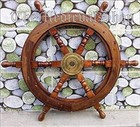Vintage 24   Nautical Wall Decor Ships Steering Pirate Antique Wheel Boat Wooden
