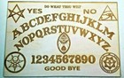 Wooden Ouija Board   Planchette W  Aleister Crowley Symbols Engraved On Wood