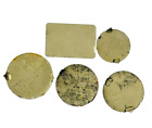 Antique Tobacco Tag Mixed Lot Of 5 Old Metal Round Burley Brand Name Tags