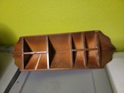 Vintage Mcm Corner Shelf Display Trinket Brown Wooden 24  5 Tier