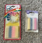 Vintage Happy Birthday Candles And      Cake Candle Flower Topper Holders Lot