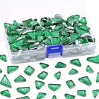  1 Pound Shine Crystal Series Mosaic Tiles Assortment Kit  Square And Green