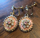 Pink Tourmaline October Antique Earrings