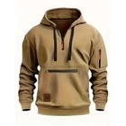 Men s Hooded Hoodie Zipper Multi-pocket Pullover Jacket Sports Casual Sweatshirt