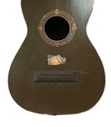 Antique  1920 s Ukulele 20   Rare Egyptian Design  Art Deco olive Green  Unusual