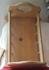 Solid Pine Wood 21 5  Doll Rocking Cradle Toy Hand Crafted Light Color Excellent