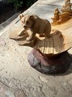 Native American   Bear Sculpture Carved Wood Resin Cast Rustic Cabin Decor 9   