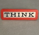Vintage 1960s 70s Ibm Think Sign Desk Plaque Advertising Orange Mcm Paul Rand