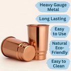 Pure Copper Drinking Cups - Ayurvedic Health Tumblers     2 Pcs  Set -lacquer Free