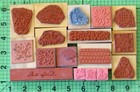 Vintage Lot Of 17 New And Used Mixed Themes Wood Mounted Rubber Stamps Lot  7