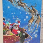 Vintage Agc Christmas Card African American Black Santas Sleigh Baobab Tree New