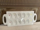 Vintage Glazed Ceramic Deviled Egg Tray Flower Detail   Botanical