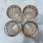 Vintage Set Of 4 22k Gold Diamond Lattice Old Fashioned Rocks Glasses Mcm Culver