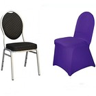 6 Purple Spandex Chair Covers For Wedding Banquet Party Reception Decorations