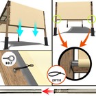 Colourtree Waterproof Pergola Sun Shade Cover Replacement Canopy W  Rods rainbow
