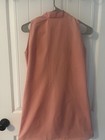 Vintage 60s Coral Handmade Sleeveless Cotton Mini Dress With Statement Zipper