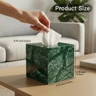 Mylvrek Square Marble Tissue Box Cover  Decorative Holder Green