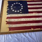 Vintage Framed 13 Star Betsy Ross Scarred American Flag Huge 57x36 5