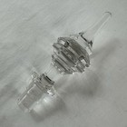 Cut Glass Bottle decanter Stopper Lid Topper Vintage 5 25    Long Nice Pointed