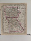 1873 Mitchell s Atlas Map Iowa And Missouri  Authentic Hand-colored 12 X 16 