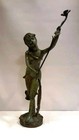 Vintage French Art Nouveau Bronze Lady Statue 20 5  Tall-with Removable Scepter