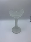 Vintage Frosted Satin Pedestal Fairy Lamp Base Partylite Glass In Good Condition