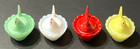 Vtg Westmoreland Mini Hen On Nest Salt Cellar Set  4 Blue Yellow White Red 2 5   