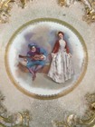 Straus  Lewis   Sons Limoges Handpainted Courting Couple Portrait Plaque Tray