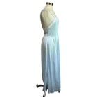 Vintage Light Blue Barbizon Smocked Bodice Danity Full Sweep Night Gown Sz L