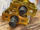 Old School Bmx Mx Hti 802 Gold Rat Trap Pedals 9 16  Threads Cateye L-r