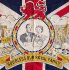 Queen Elizabeth Ii 1953 Coronation Flag  god Bless Our Royal Family  W portrait