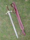 Handmade Damascus Steel Viking Sword Battle Ready Medieval Sword With Sheath
