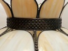 Mcm Tiffany Tulip Style White   Cream Stained Glass Slag Pendant Lamp  24   