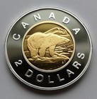    Canada  Toonie  2007     Proof  Sterling  Silver  With  24kt  Gold  Plated   