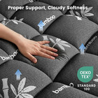 Bamboo Mattress Topper Pillow Top Cooling Deep Pocket Soft Bed Pad All Sizes