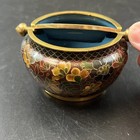Vtg Chinese Brass Enamel Cloisonne Swivel Flip Lid Top Ashtray 4  Incense Burner