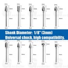 10pc Double Cut Carbide Rotary Burr Set Tungsten Burrs Drill Hog For Dremel Tool