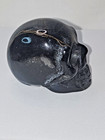 Skull Carving In Obsidian  Not Signed 