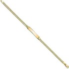 14k Solid Yellow Gold Baby kids Cuban Link Id Bracelet   Free Engraving 