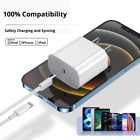 Bulk Lot 20w Fast Charger For Iphone 14 13 12 11 Pro Max Usb-c Adapter Pd Cable