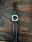 Apple Watch 42mm Silver Aluminum Case Black Silicone Band Heart Rate Monitor