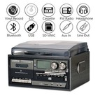 Looptone Vinyl Record Player 9 In 1 3 Speed Bluetooth Vintage Turntable Cd Casse