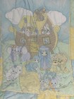 Vintage Precious Moments Noah   s Ark Reversible Crib Baby Blanket  Quilt 41  X 32