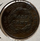 1828 13 Stars Classic Head Half Cent Nice Color Au Details - Scuff Below Ear