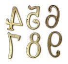 Lot Of Six Vintage Solid Brass Address House Numbers 3 5    4  5  6  7  8  9