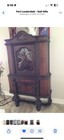 Stunning Antique Sideboard Buffet With Solid Wood With Burled Veneer Panels 